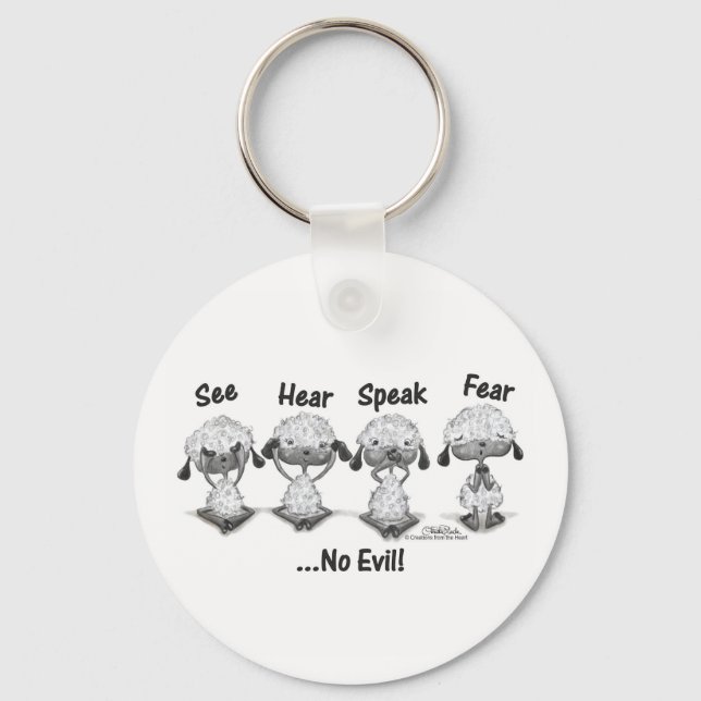 No Evil Lambs Key Ring (Front)