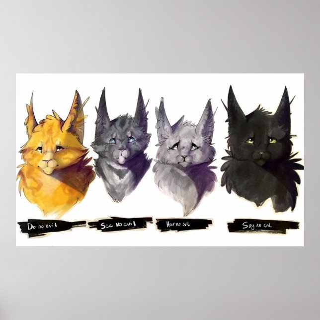 No Evil  Warrior Cats Power of Three Illustration Poster (Front)