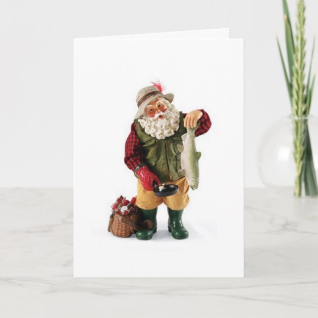 NO EXAGGERATING FISHERMAN SANT - MERRY CATCH HOLIDAY CARD (Front)