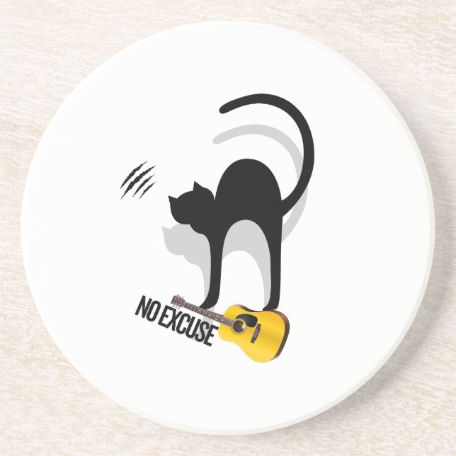 No Excuse Cat Per Tea Mug Coaster (Front)