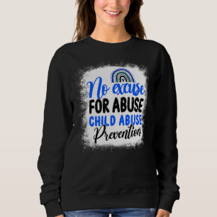 No Excuse Child Abuse Prevention Leopard Rainbow B Sweatshirt
