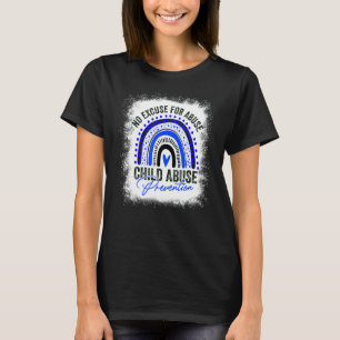 No Excuse Child Abuse Prevention Leopard Rainbow B T-Shirt