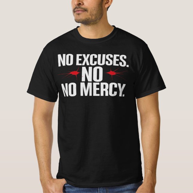 No Excuse No Merci – Motivational Gym T-Shirt (Front)