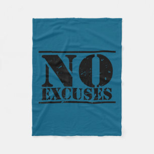 No Excuses Athlete Training Motivation Distressed  Fleece Blanket