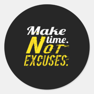 No Excuses Gym &amp; Fitness Workout Motivation Sh Classic Round Sticker