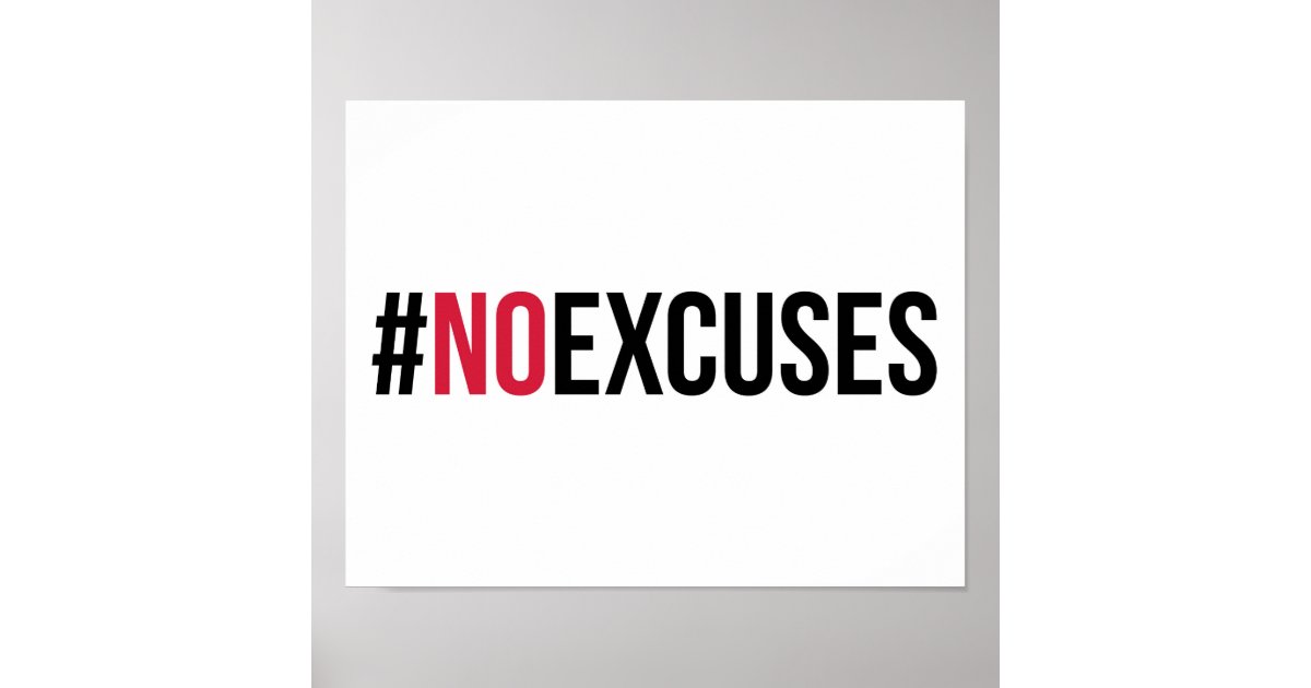 No Excuses Gym Quote Poster | Zazzle.com.au