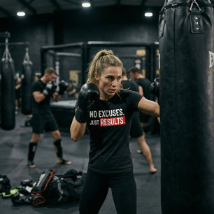 No Excuses Just Results Gym Motivation T-Shirt