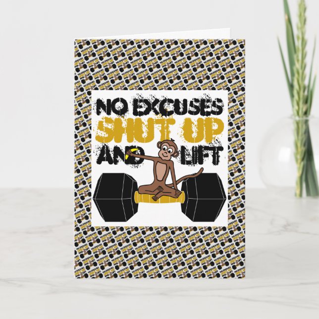 No Excuses Monkey Card (Front)