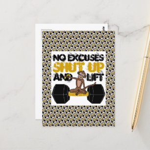 No Excuses Monkey Postcard