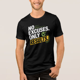 NO EXCUSES. ONLY RESULTS. – Quote T-Shirt Tri-Blend Shirt