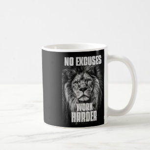 No Excuses Work Harder Bodybuilding Gym Motivation Coffee Mug