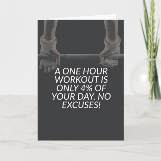 No Excuses - Workout Motivational Card (Front)