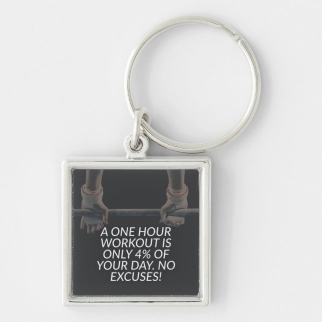 No Excuses - Workout Motivational Key Ring (Front)