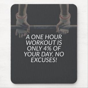 No Excuses - Workout Motivational Mouse Pad