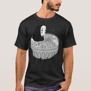 No Face In Ramen Spirited Away Black And White T-Shirt