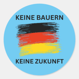 No Farmers No Future German Protest Classic Round Sticker