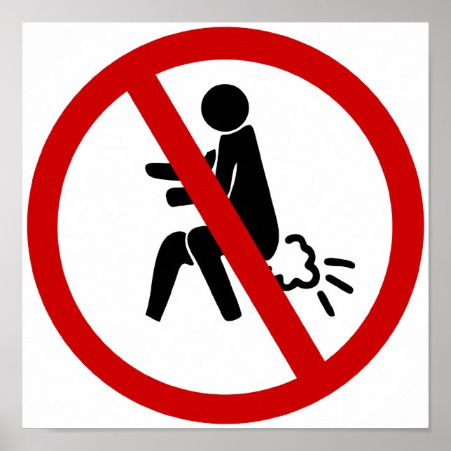 NO Farting ⚠ Funny Thai Toilet Sign ⚠ (Front)