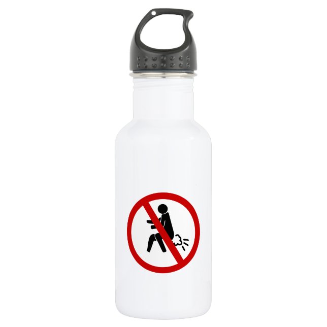NO Farting ⚠ Funny Thai Toilet Sign ⚠ 532 Ml Water Bottle (Front)