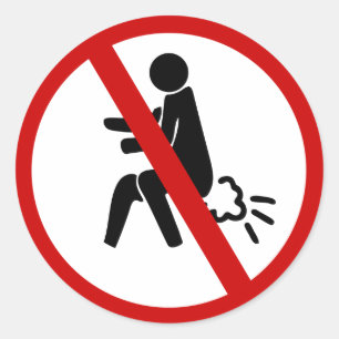 NO Farting ⚠ Funny Thai Toilet Sign ⚠ Classic Round Sticker