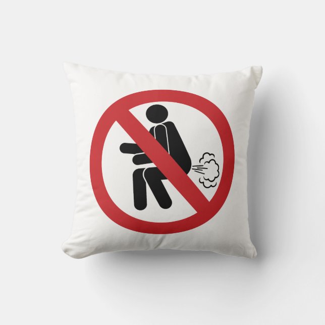 NO Farting ⚠ Funny Thai Toilet Sign ⚠ Cushion (Front)