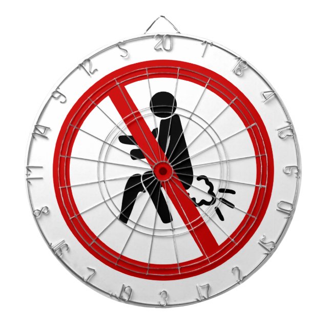 NO Farting ⚠ Funny Thai Toilet Sign ⚠ Dartboard (Front)