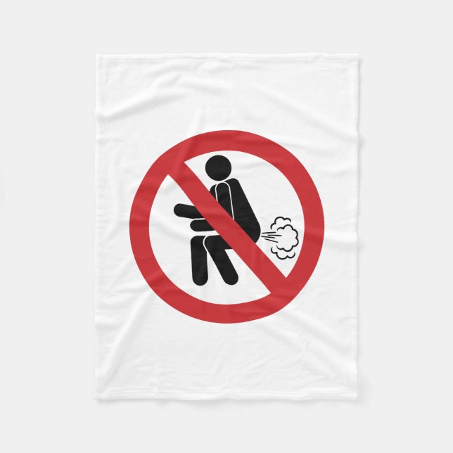 NO Farting ⚠ Funny Thai Toilet Sign ⚠ Fleece Blanket (Front)