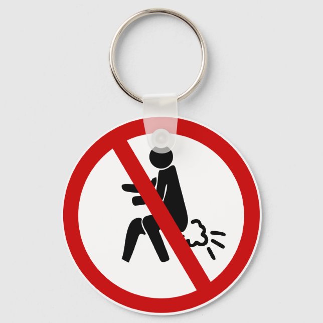 NO Farting ⚠ Funny Thai Toilet Sign ⚠ Key Ring (Front)