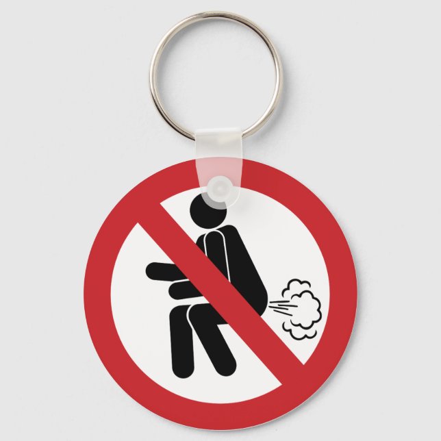 NO Farting ⚠ Funny Thai Toilet Sign ⚠ Key Ring (Front)