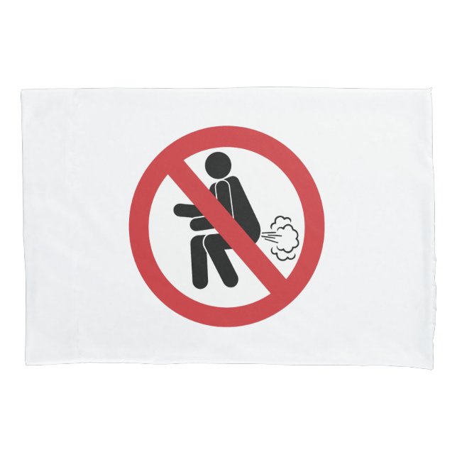 NO Farting ⚠ Funny Thai Toilet Sign ⚠ Pillowcase (Front)