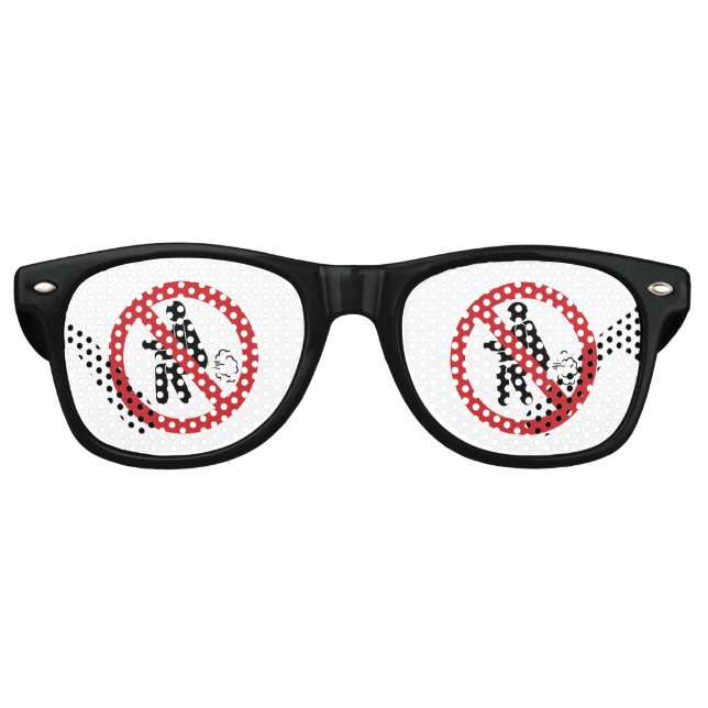 NO Farting ⚠ Funny Thai Toilet Sign ⚠ Retro Sunglasses (Front)