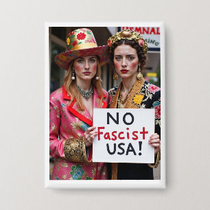 No Fascist USA Button