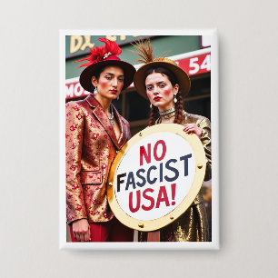 No Fascist USA Protest Button