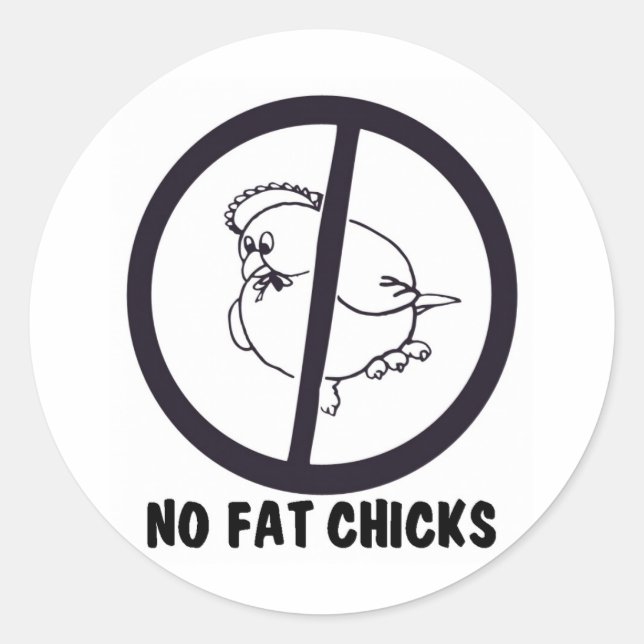 NO-FAT-CHICKS-0995 CLASSIC ROUND STICKER (Front)