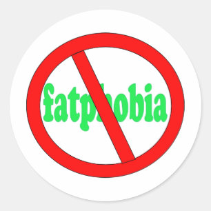 No fatphobia classic round sticker