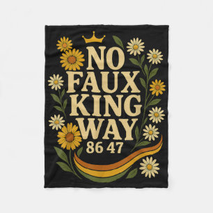 No Faux King Way 86_47 Resist 70s Retro Floral Shi Fleece Blanket