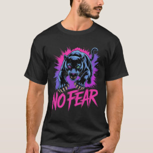 No Fear Black Panther Art Neon Synthwave Predator T-Shirt