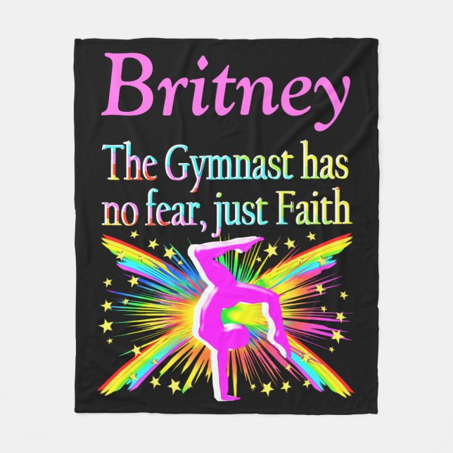 NO FEAR JUST FAITH GYMNAST CUSTOM FLEECE BLANKET (Front)