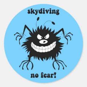 no fear skydiving classic round sticker