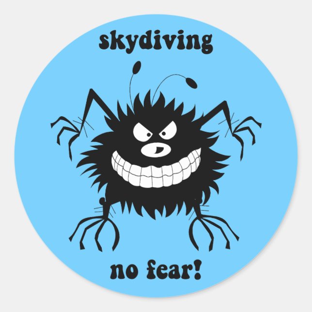 no fear skydiving classic round sticker (Front)