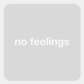 No Feelings Minimalist Funny Sticker Dark Humour