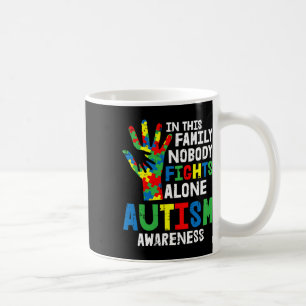 No Fights Alone Autism Awareness Puzzle Hand Famil Coffee Mug