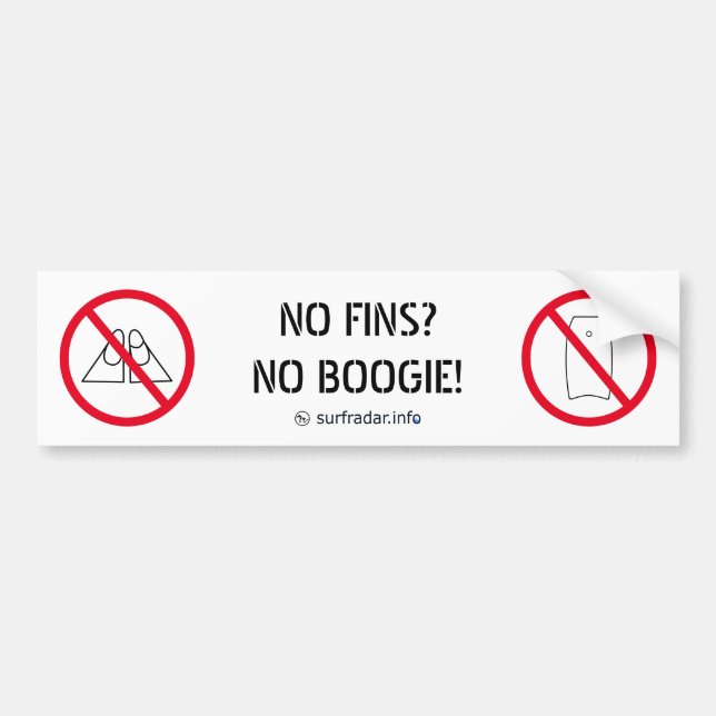 No fins? No Boogie! Bumper Sticker (Front)