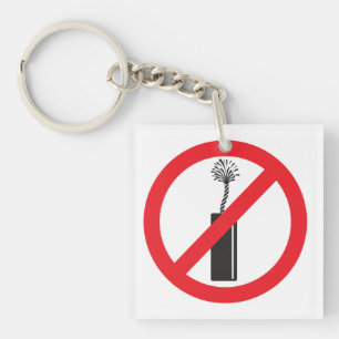 No Firework Symbol Key Ring