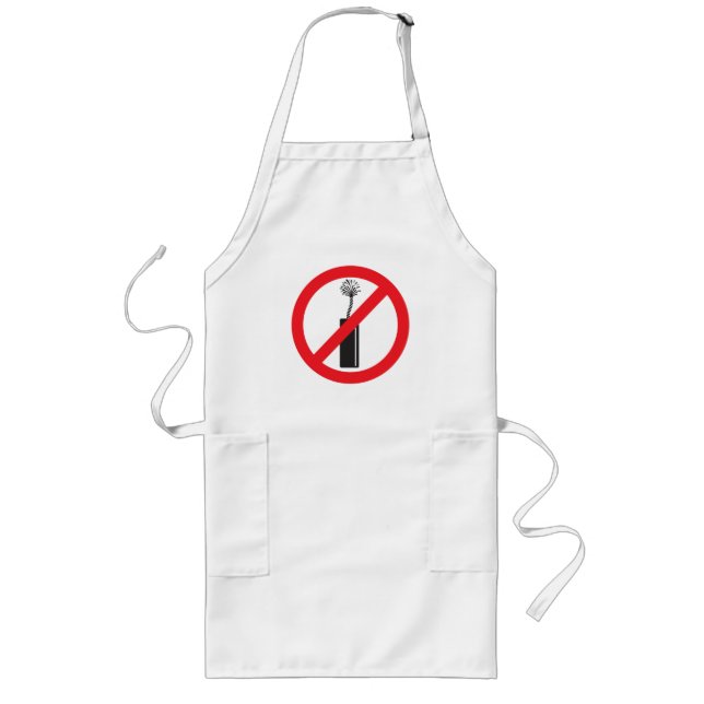 No Firework Symbol Long Apron (Front)