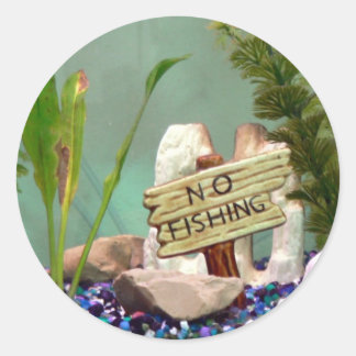 No Fishing Classic Round Sticker