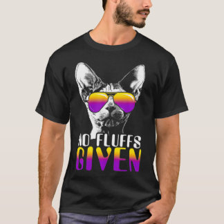 No Fluffs Given Sphyn Cat Sunglasses Cute Cat  T-Shirt
