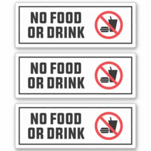 No Food Or Drink Pack of 3