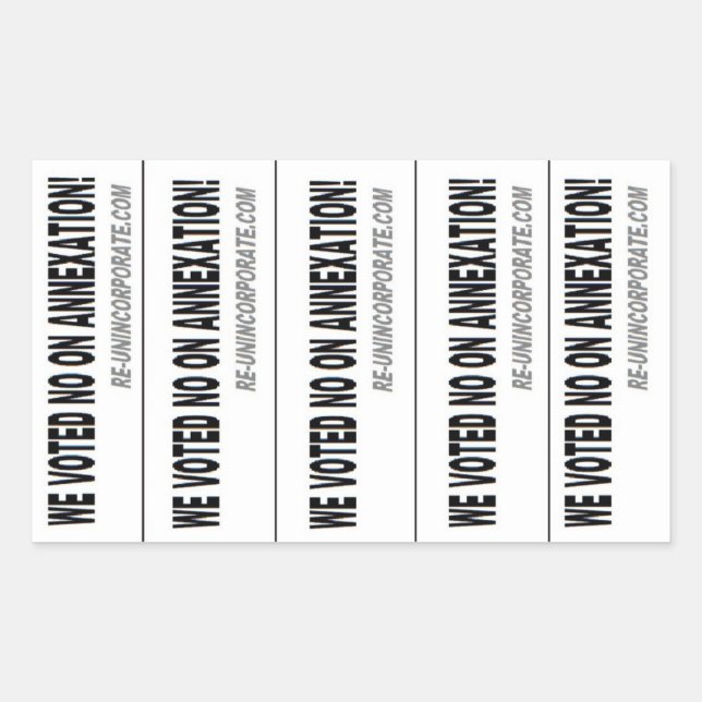 No for annexatoon! rectangular sticker (Front)