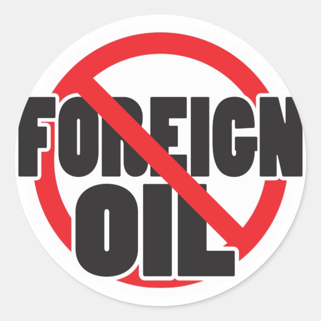 No Foreign Oil Classic Round Sticker (Front)
