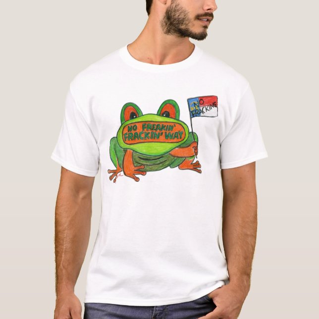 No Fracking North Carolina Frog T-Shirt (Front)